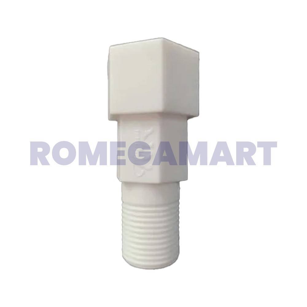 1-2 Inch Threaded RO Inlet Nipple Plastic Material White Color For Domestic RO - JAZZ PURE WATER SOLUTION