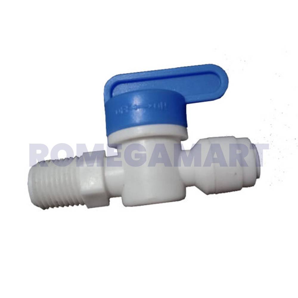 1/4 Inch Flush Valve Ro Water Purifier Fitting White With Blue Head Suitable Domestic Ro - Adroit Aquatech pvt ltd
