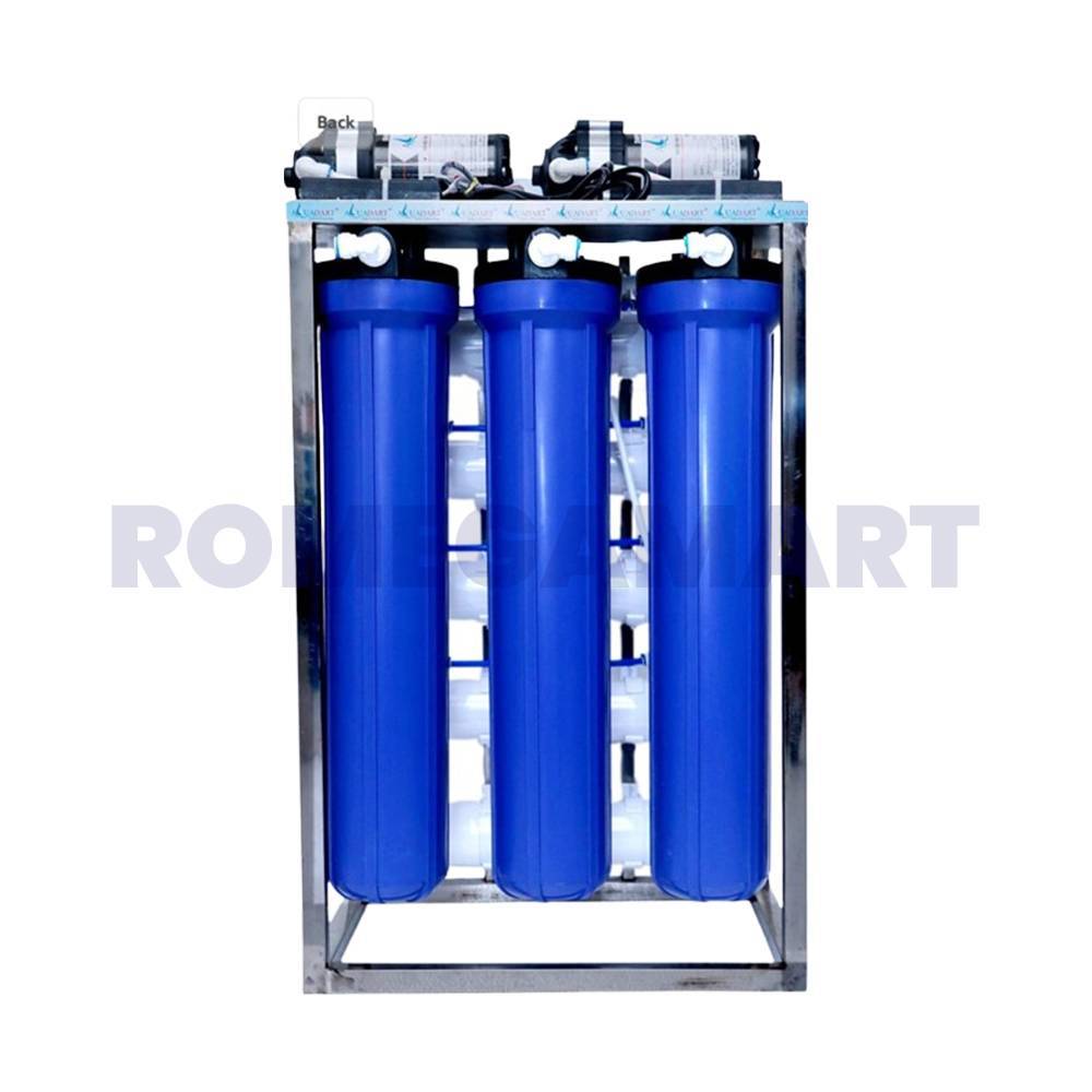 100 LPH SS Skid Commercial RO Plant 2000 TDS Blue Color For Commercial Use - NK WATER TECHNOLOGY