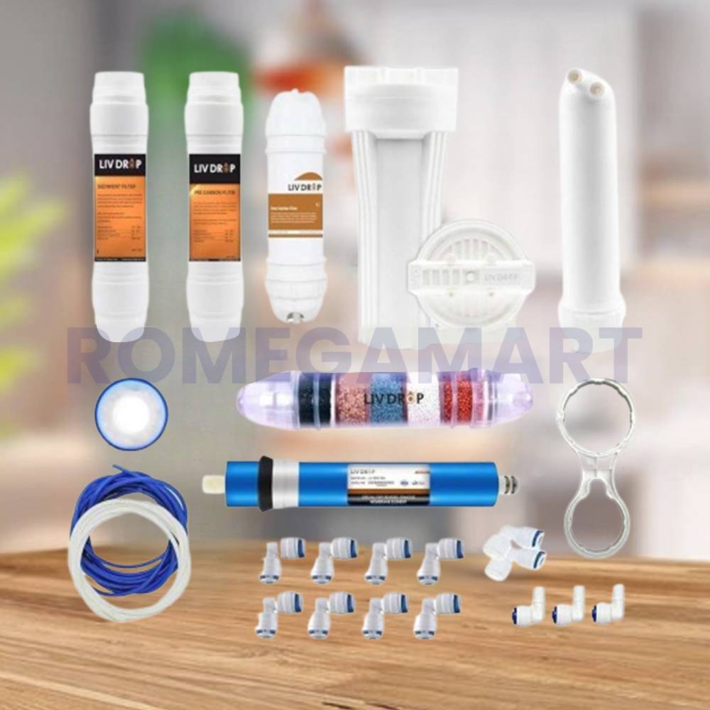 LIV DROP High TDS 100 GPD Ro Membrane Spare Maintenance Complete Service Kit for All Type of RO Water Purifier Complete RO Service Kit - Liv Drop RO System India