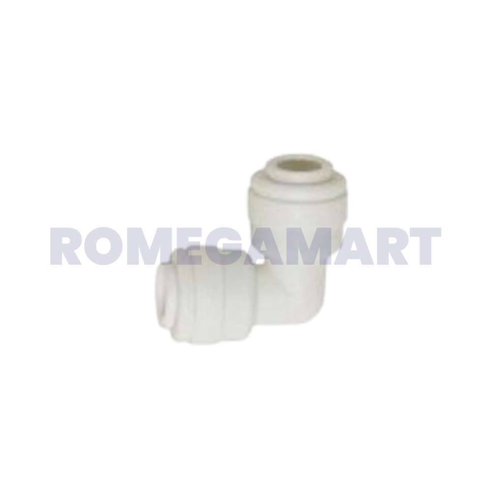 1/8 Inch To 1/4 QC Elbow Fiting Plastic Material White Color Suitable For Domestic RO - Wave RO Aqua Solution