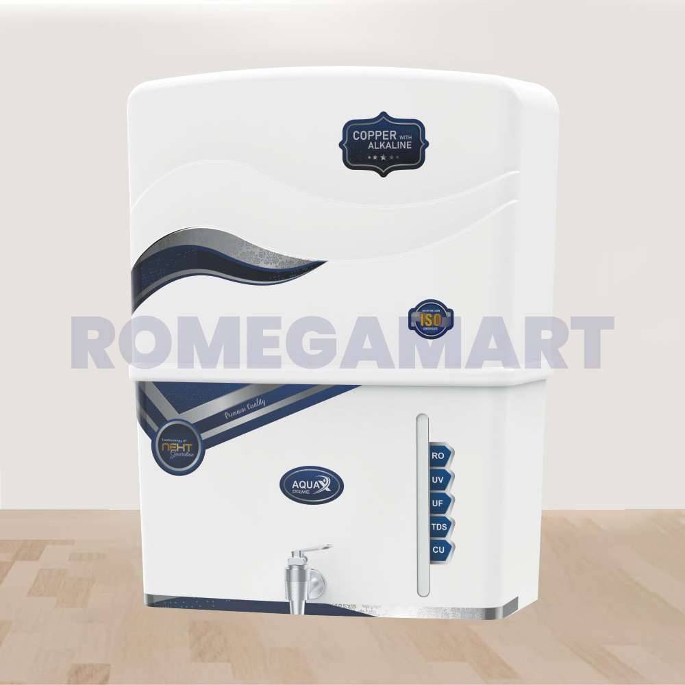 AquaX Prime RO+UV+UF+CU+TDS White Color 12 Liter Storage Table Tab Water Purifier For Domestic Use - Shree Nakoda Sales 