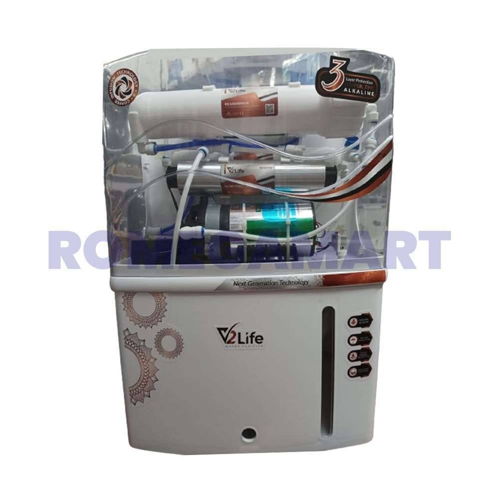 V2 Life 14 Liter Storage White Transparent Color Cabinet For Domestic Use - Divya Enterprises