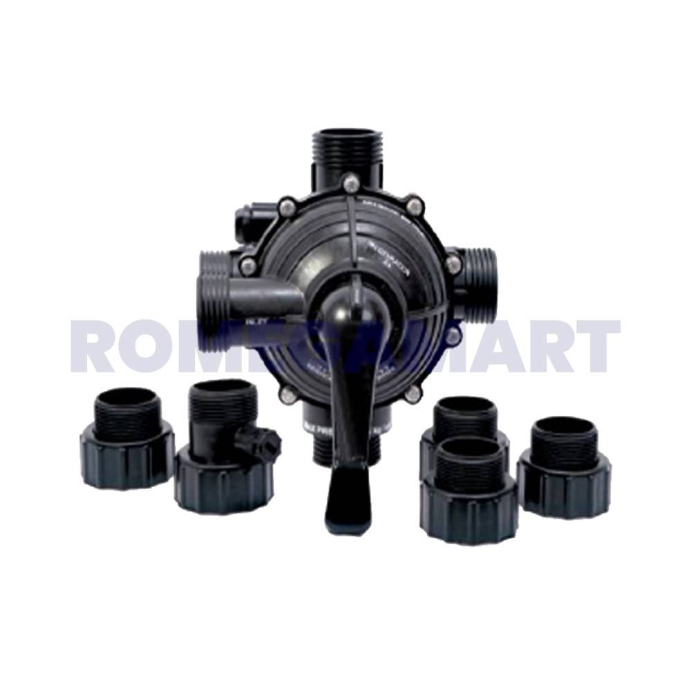 40 NB Side Mount PVC Material Multiport Valve Softener -Black Color - MS ENTERPRISESZJWPJQWCJE