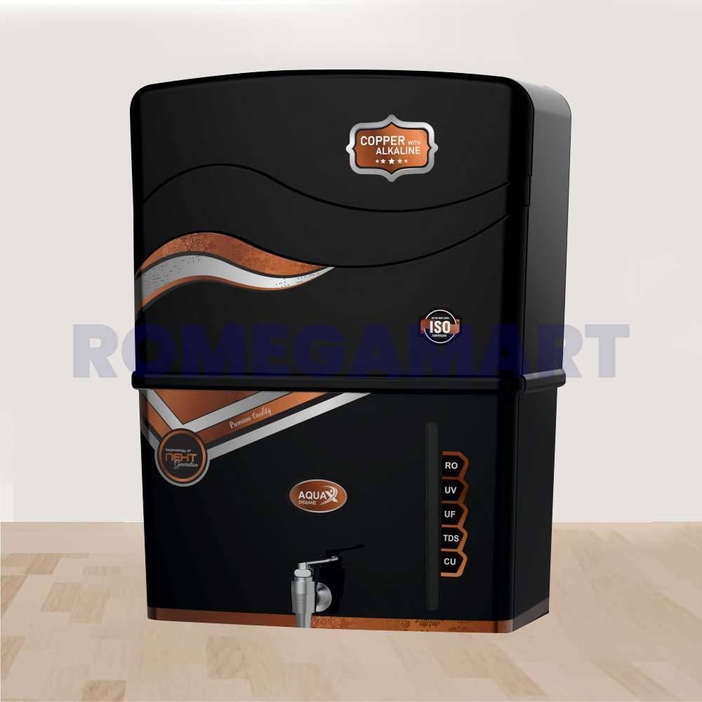 AquaX Prime Black Color 12 Liter Storage RO+UV+UF+CU+TDS Water Purifier For Domestic Use - Shree Nakoda Sales 