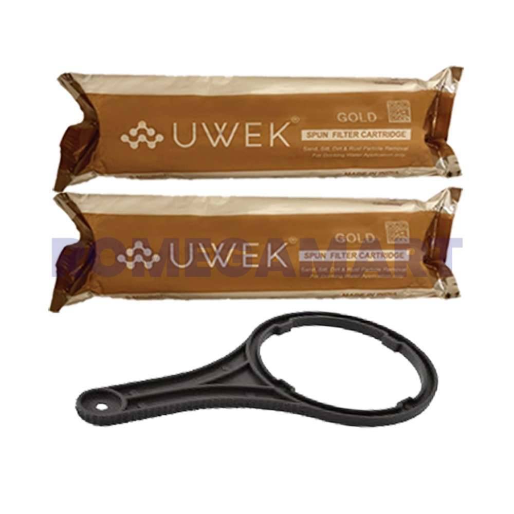 UWEK 5 Micron 10 Inch PP Spun Pre Filter With Spanner Suitable For RO Water Purifier  - CO ORBITAL INDIA