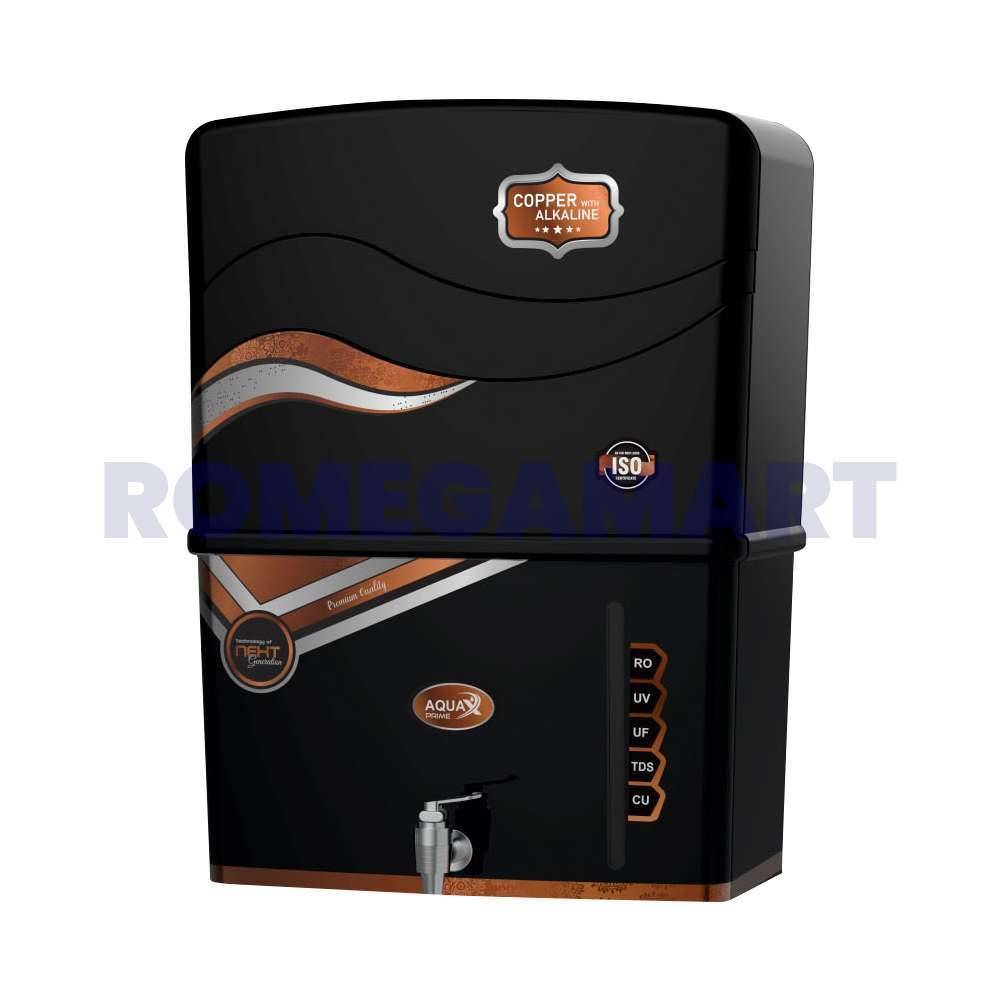 AquaX Prime Black Color 12 Liter Storage Table Tab RO+UV+UF+CU+TDS Water Purifier For Domestic Use - Shree Nakoda Sales 