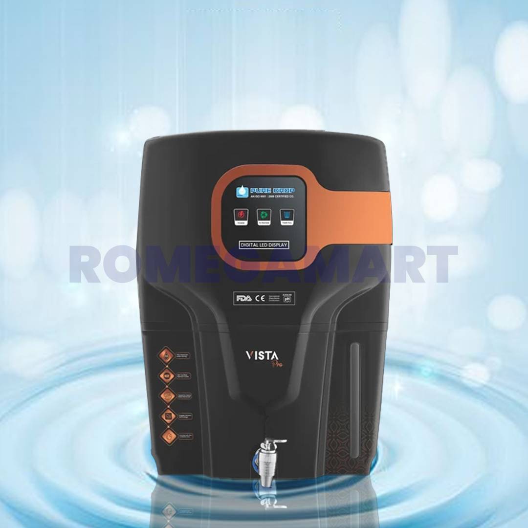 AquaX Series Vista Pro Black Color Ro Cabinet 12 Liter Storage For Domestic Use - A.R Enterprises