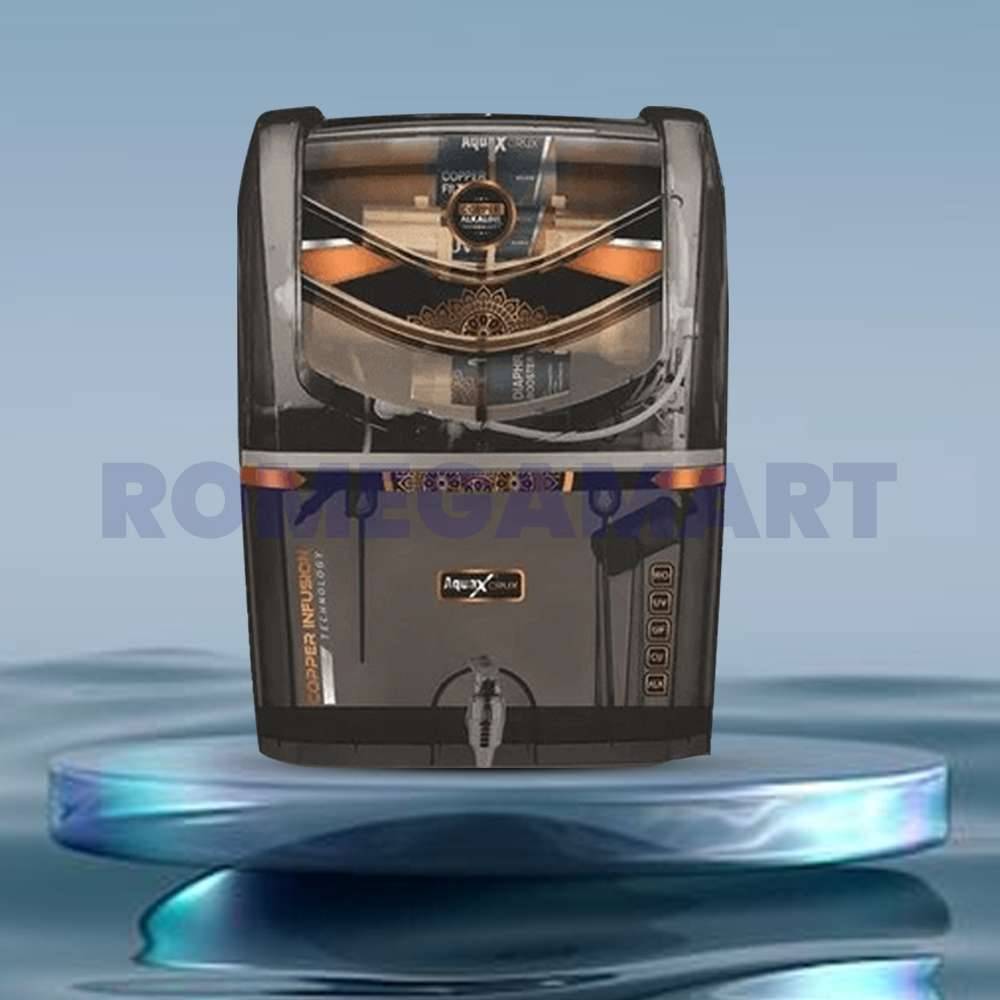 AquaX Crux TPT Black Cabinet 12 Liter Storage ABS Plastic Material For Domestic - VATSAQUA RO SYSTEM