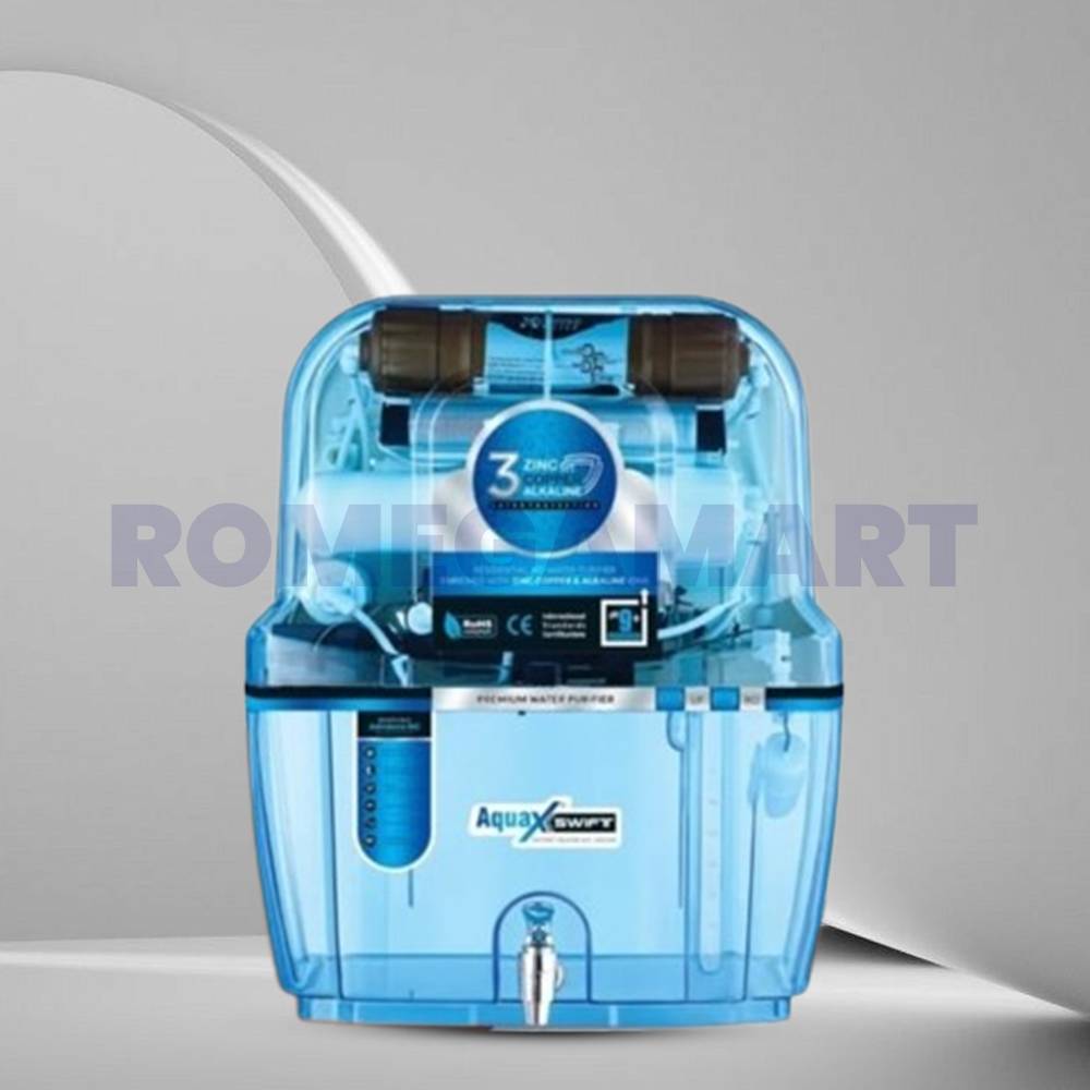 AquaX Swift 12 Liter Storage Blue Transparent Water Purifier For Domestic Use - KHATUSHYAMJI MULTI SERVICES