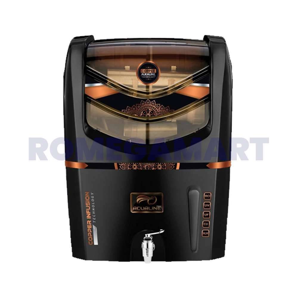 ACUALINE ICON Copper RO Water Purifier 12 Liter Storage Black color - CO ORBITAL INDIA 