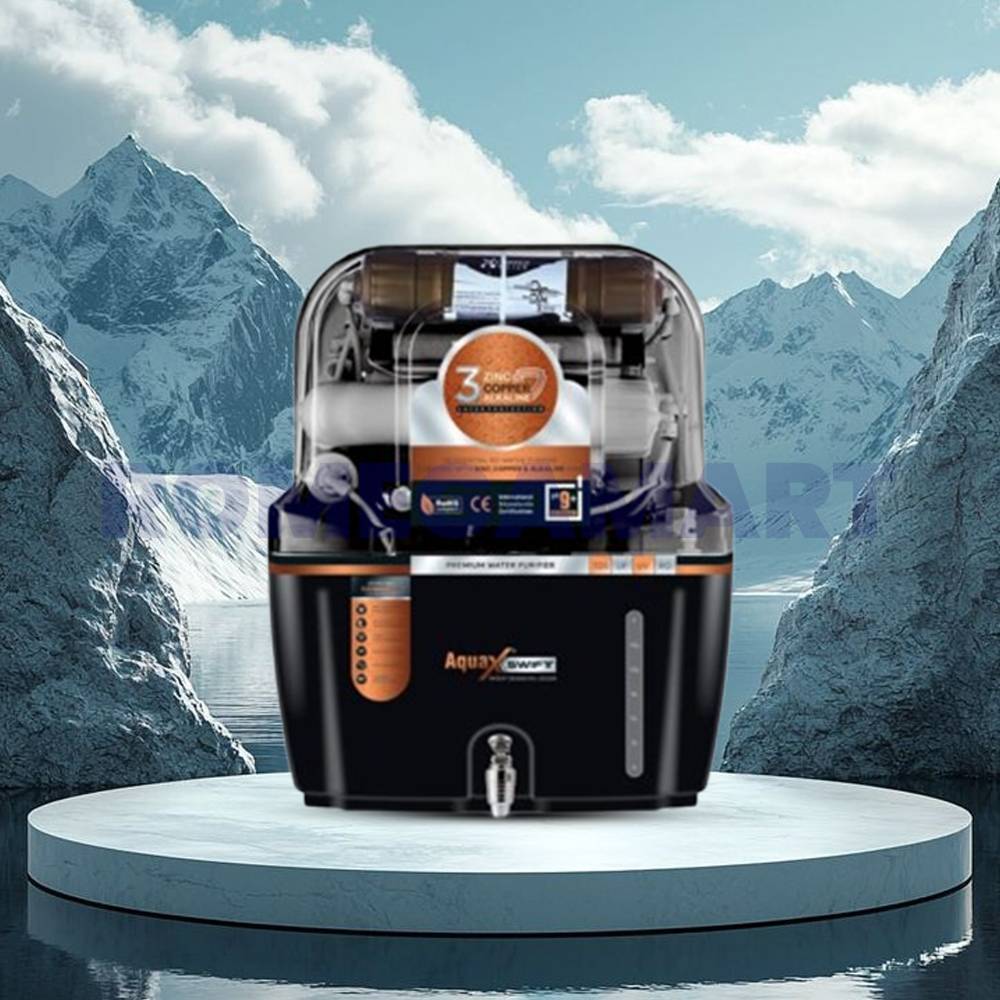 AquaX Swift Black Transparent Color 12 Liter Storage Ro Water Purifier For Domestic Use - KHATUSHYAMJI MULTI SERVICES