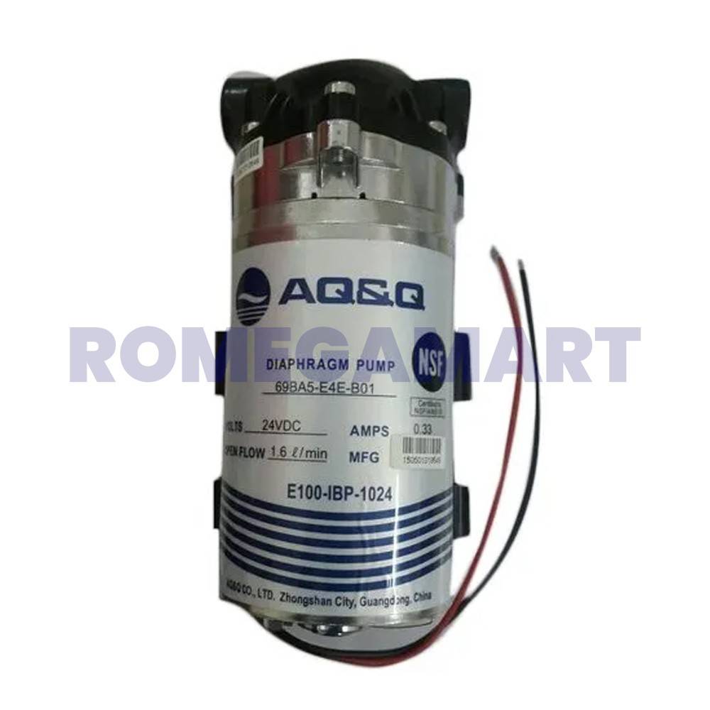 AQCQ Big Diaphragm Booster Pump 100 GPD 24V Silver Color Body Black Head For Use in Domestic RO - Drink Pure Water
