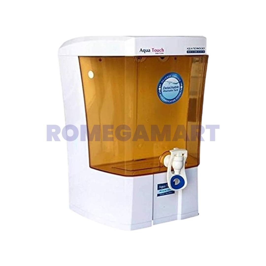 Aqua Touch Alkaline RO Water Purifier Orange Color 10 Liter Storage ABS Plastic Material Suitable For Domestic Use - Infinity Water Solution