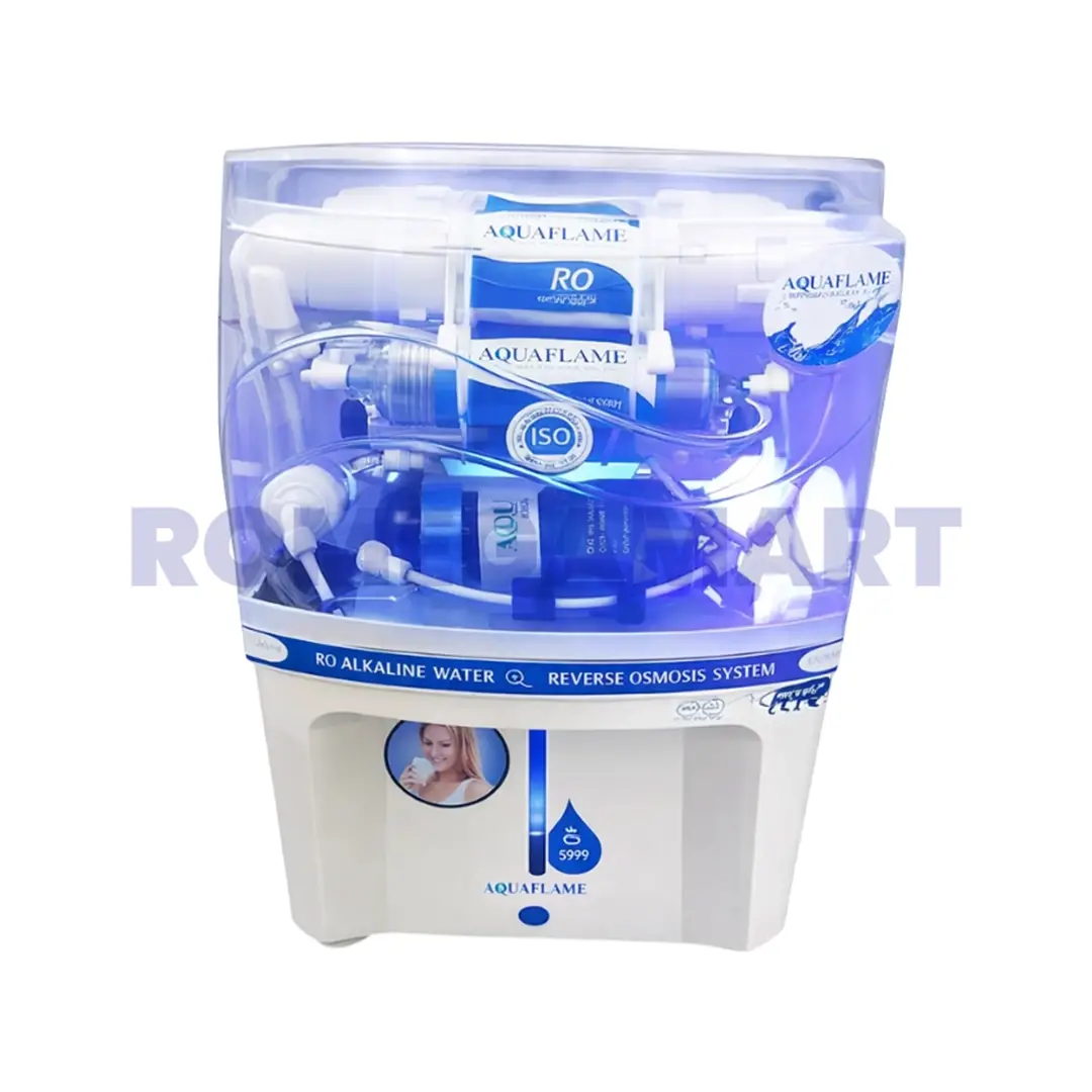 Aquaflame Smart RO+UV+UF+Copper+Alkaline+TDS 10 Liter Storage Transparent White Color Water Purifier Domestic Use - Aquaflame Solutions Enterprises