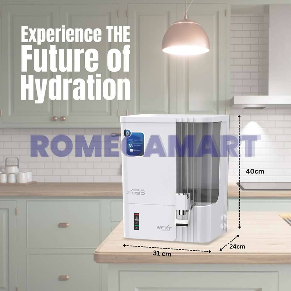 AQUA 2090 Water Purifier RO+UV+UF+TDS+ALKLINE+COPPER+MINERAL White With Grey Color 10 Liter Storage For Domestic Use - JAZZ PURE WATER SOLUTIONS
