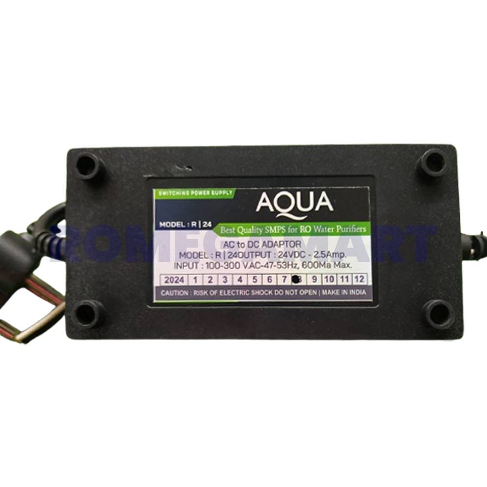 24V Aqua 2.5 Ampere AC DC SMPS Black color ABS Plastic - Meditech Products