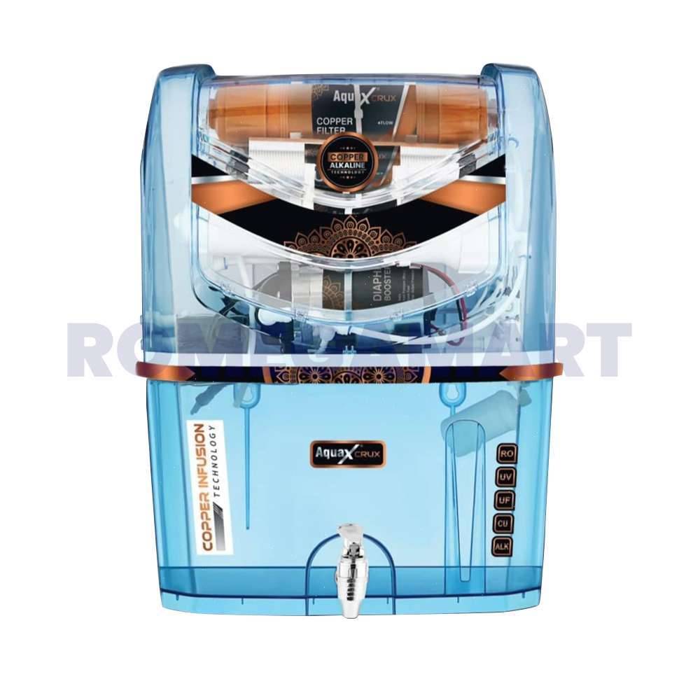 Aqua Crux RO+UV+UF+TDS 12 Liter Storage Water Purifier Blue Transparent For Domestic Use - MCLORD