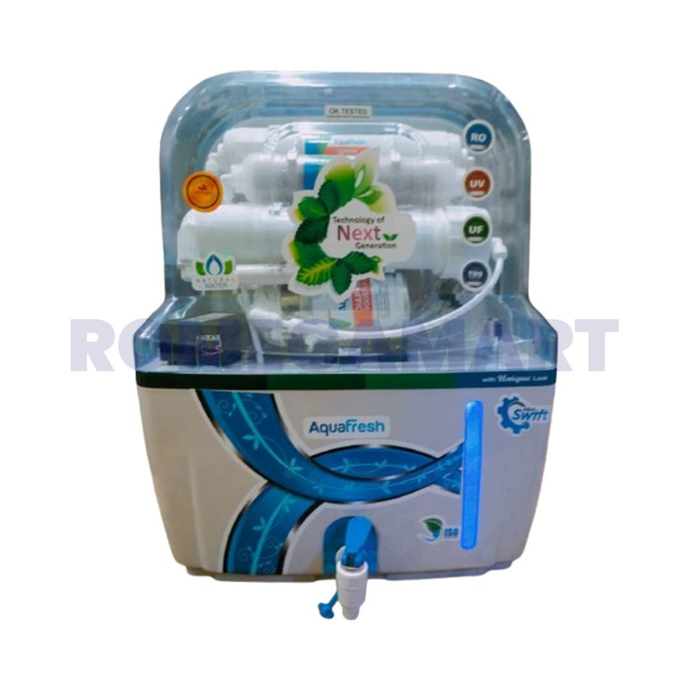 Aqua Fresh RO White With Transparent 12 Liter Storage RO+UV+UF+TDS Water Purifier For Domestic Use - Unique Enterprises