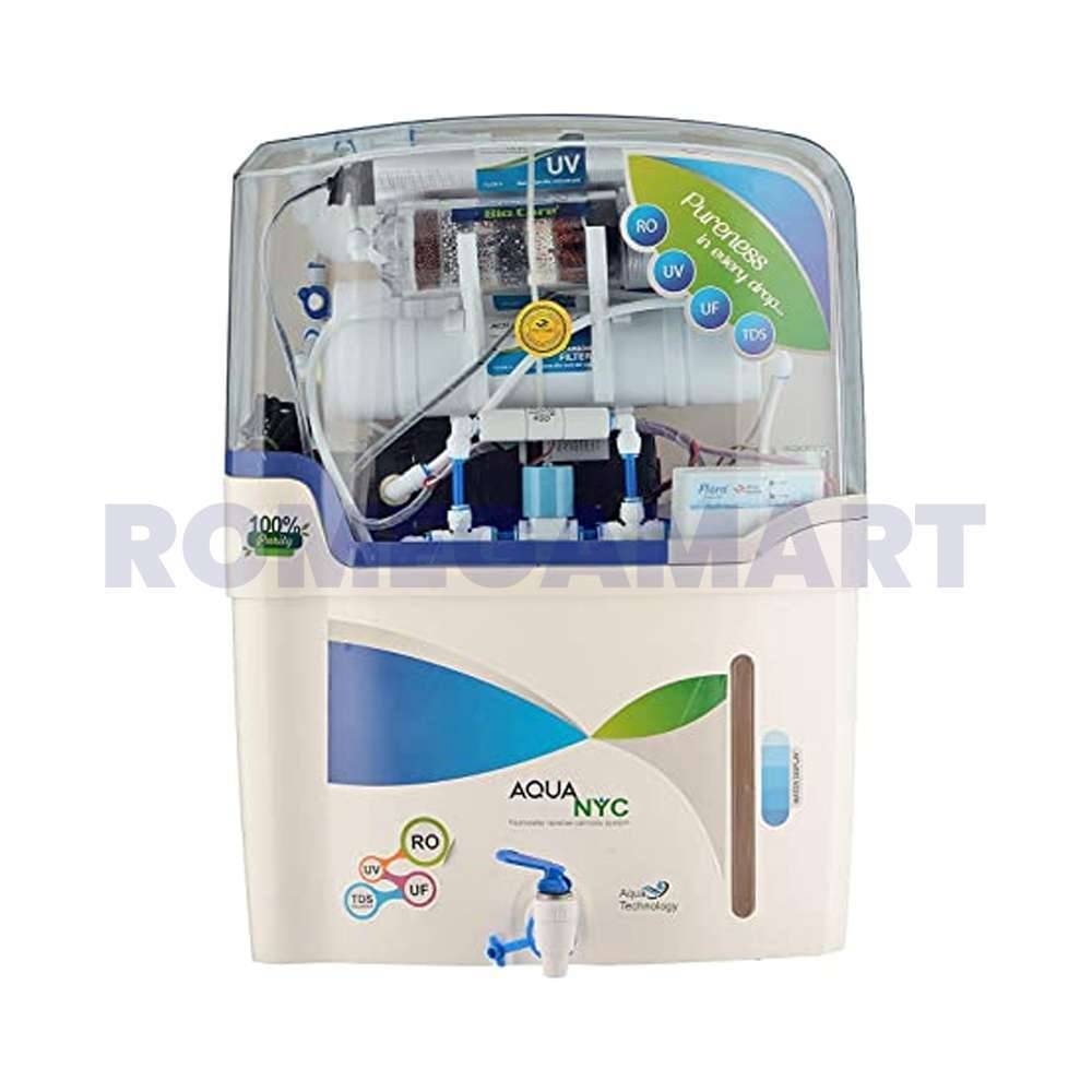 Aqua Nyc Fresh RO White Transparent 15 Liter Storage RO+UV+UF+TDS Water Purifier For Domestic Use - MCLORD