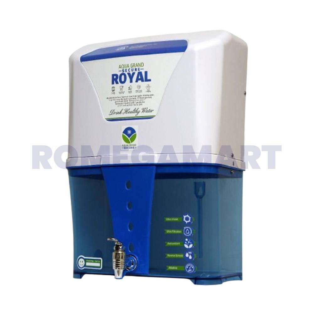 Aqua Grand Royal White With Blue Transparent Water Purifier RO+UV+UF+MINERAL CARTRIDGE+TDS CONTROLER - Super Fine Trading CO