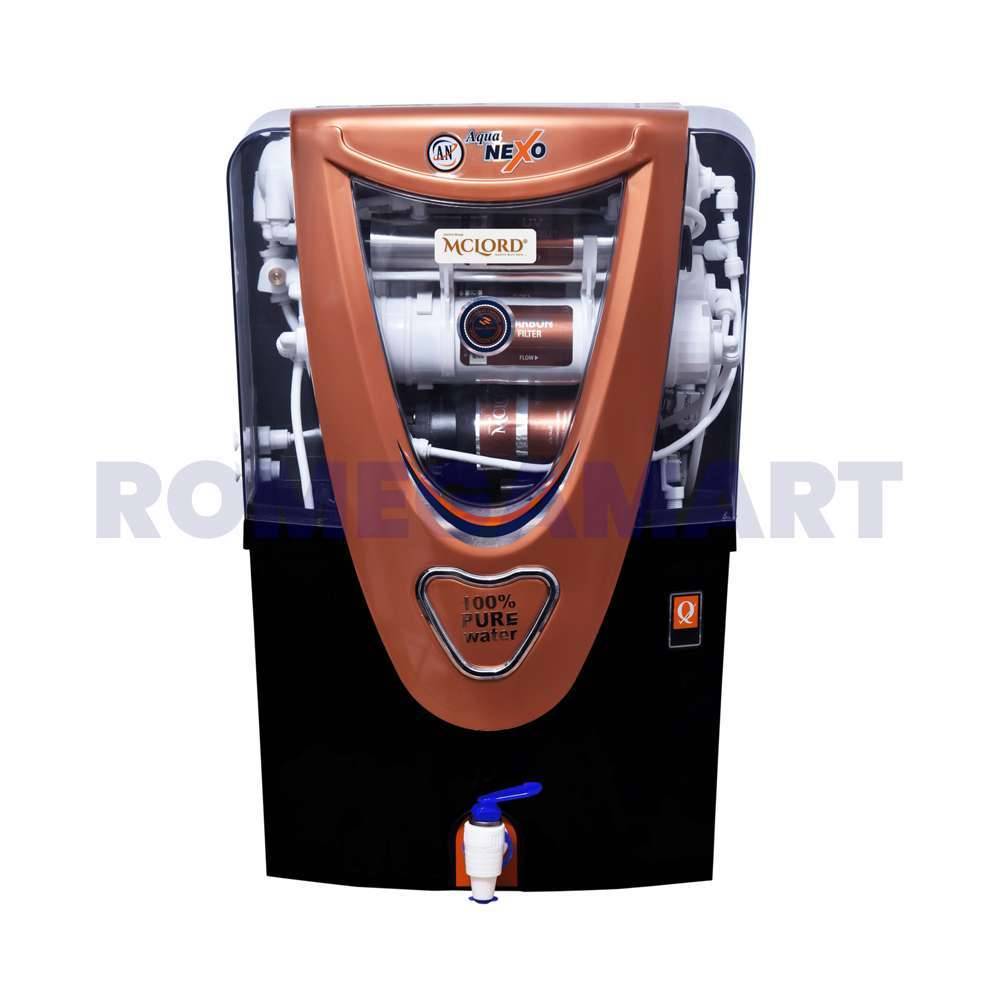 Aqua Nexo 12 Liter Storage Black Color RO+UV+ALKALINE+TDS Water Purifier For Domestic Use - MCLORD