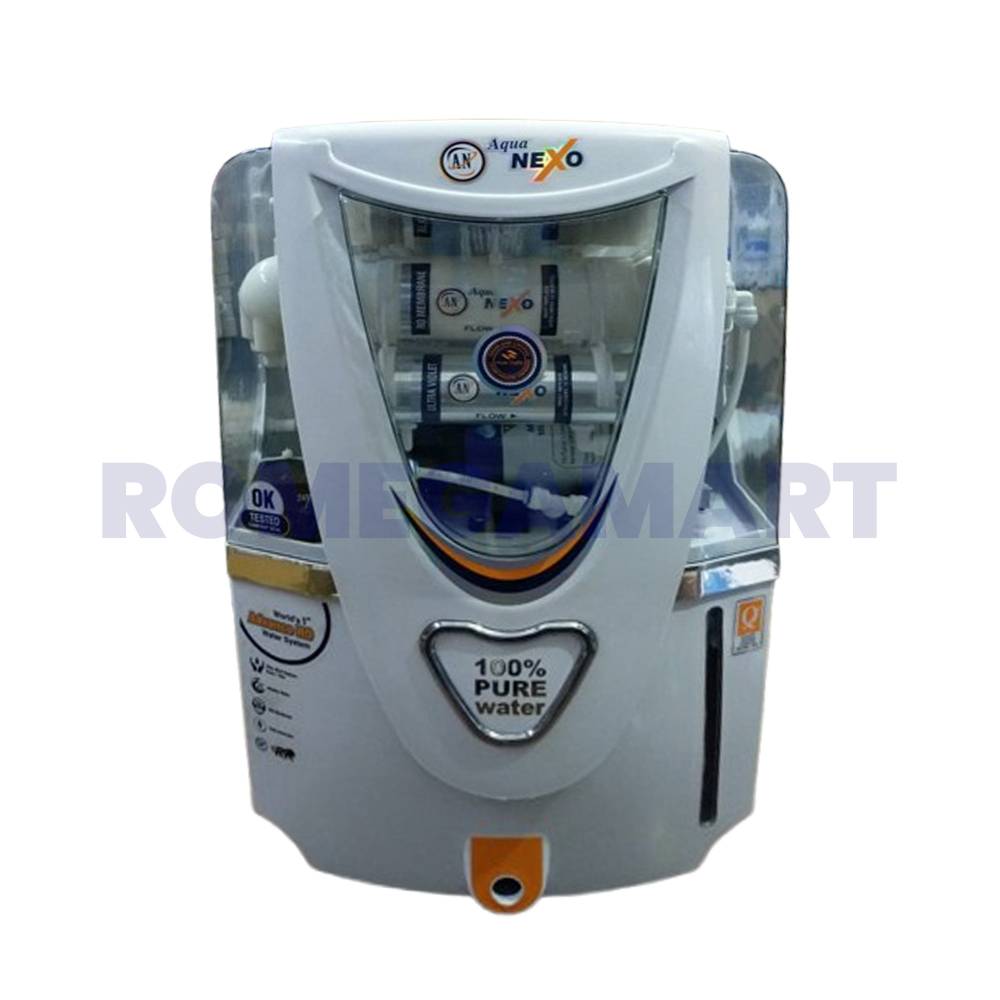 Aqua Nexo White Transparent Water Purifier RO+UV+UF+MINERAL CARTRIDGE+TDS CONTROLER - Super Fine Trading CO