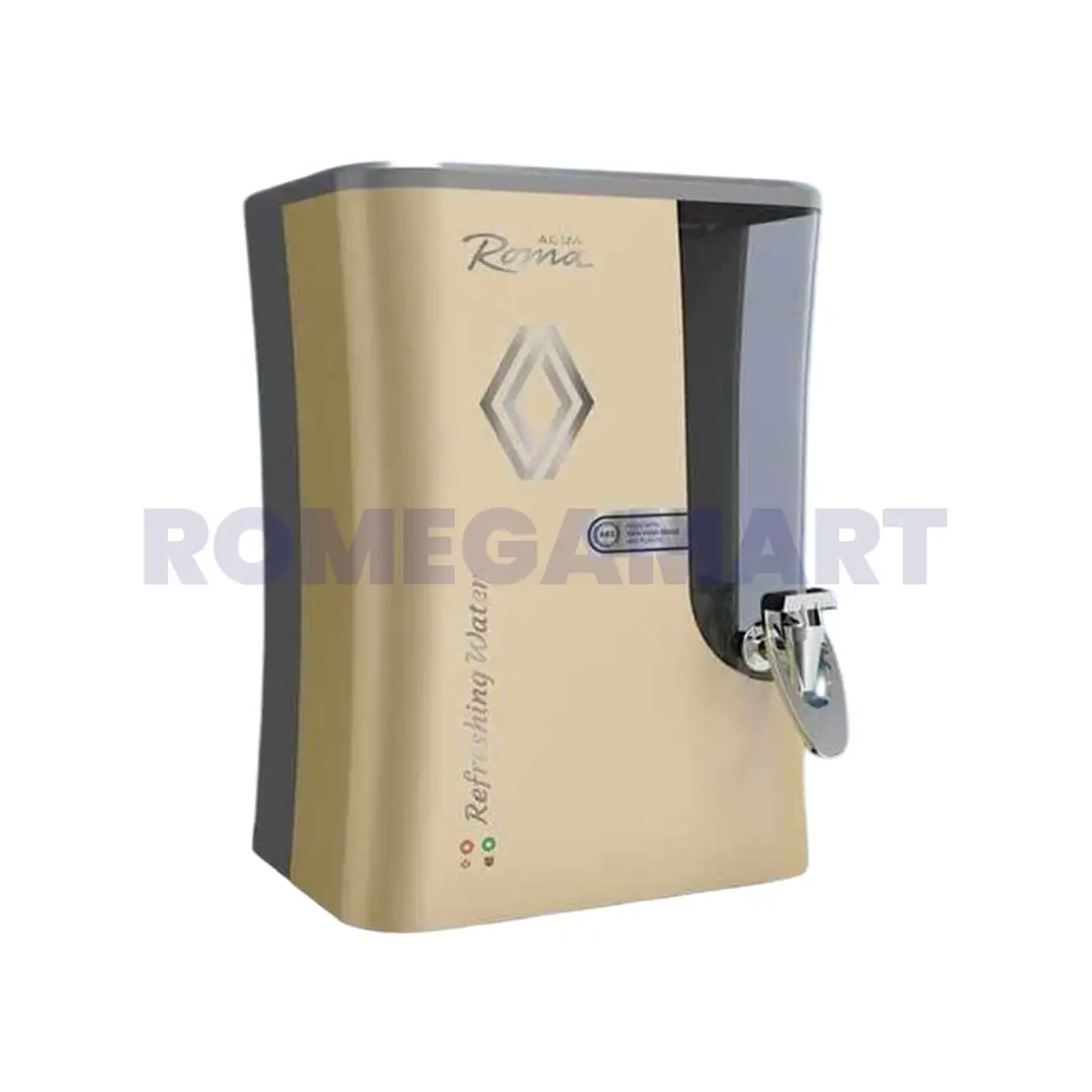 Aqua Roma Metallic Golden Domestic Water Purifier Cabinet 100% Food Grade Plastic Smart LED Technology -JEYAM TRADERS