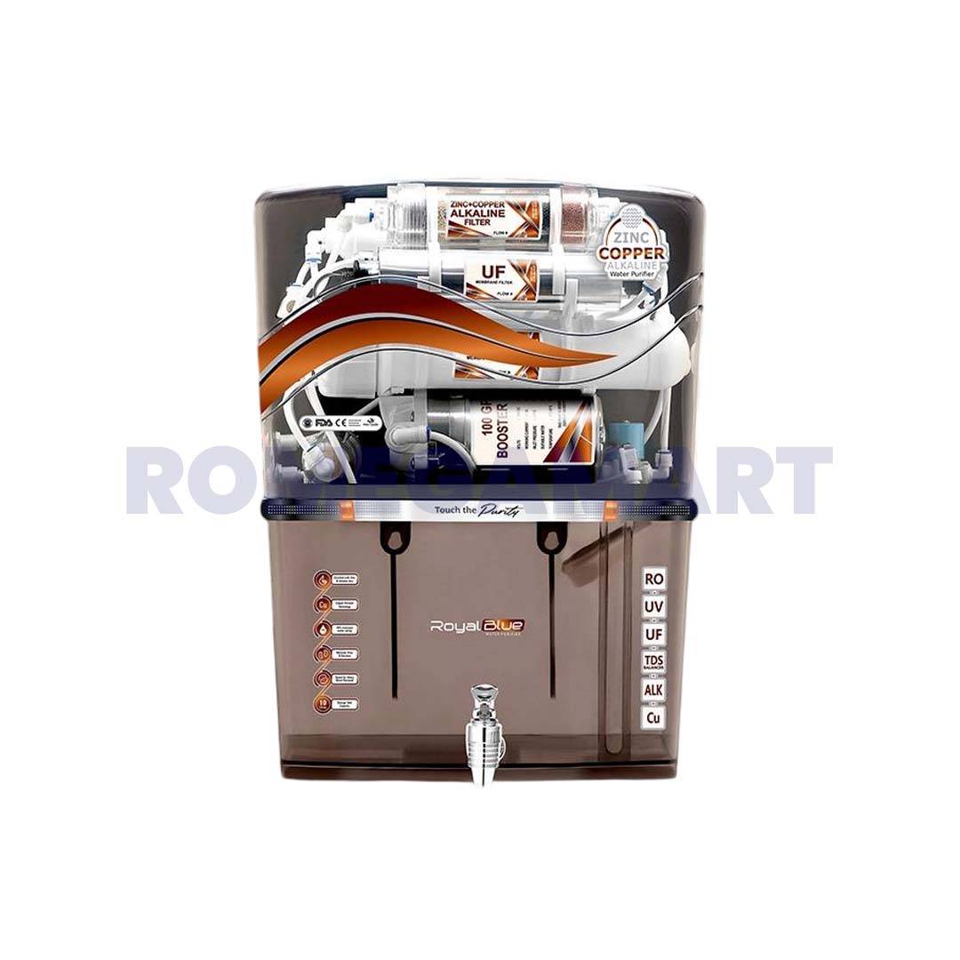 Aqua Royal Blue Grey Tansparent Domestic RO Water Purifier 12 Liter Storage ABS Food Grade Plastic Material - SURYAN ASSOCIATES