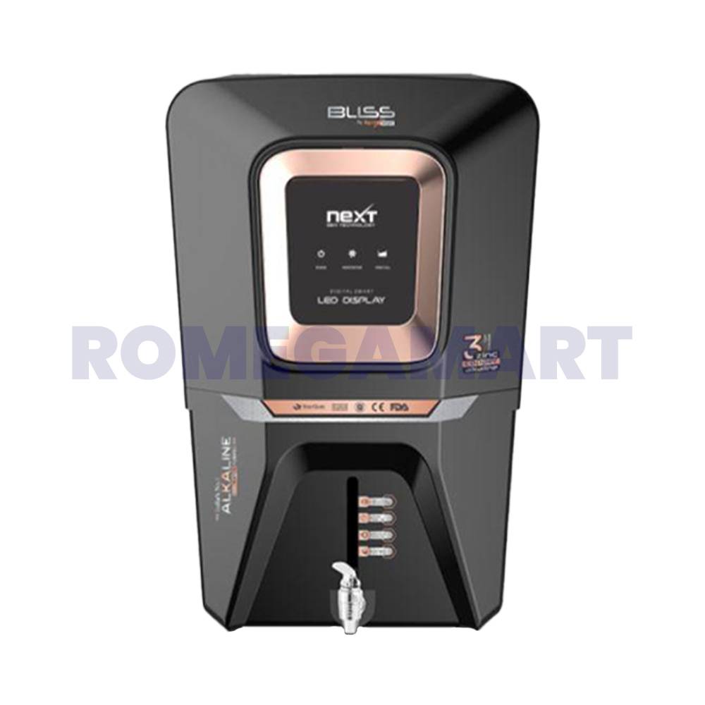 AquaX Bliss Black Color 12 Liter Storage RO+UV+UF+TDS Water Purifier For Domestic Use - Unique Enterprises