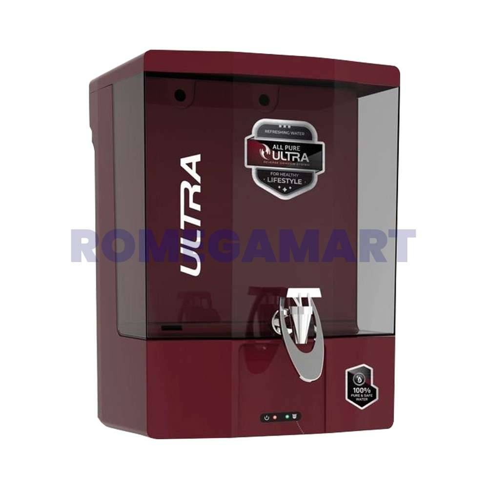 All Pure Ultra 9 Liter Domestic Water Purifier RO+UV+TDS+UF Metallic Cheery Color Food Grade ABS Plastic Body - GTB JI WATER SOLUTIONS