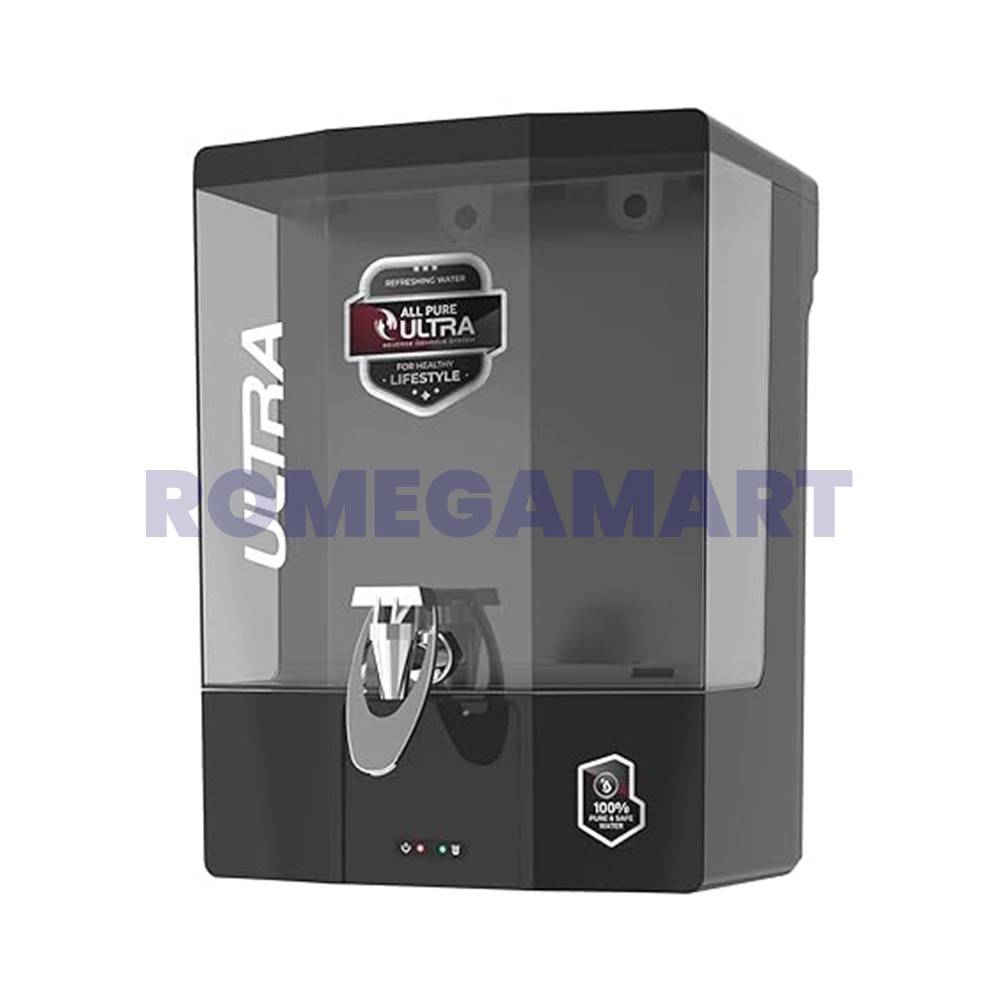 All Pure Ultra 9 Liter RO+Copper Water Purifier Metallic Black Color Food Grade ABS Plastic Body - P-Tech Aqua India