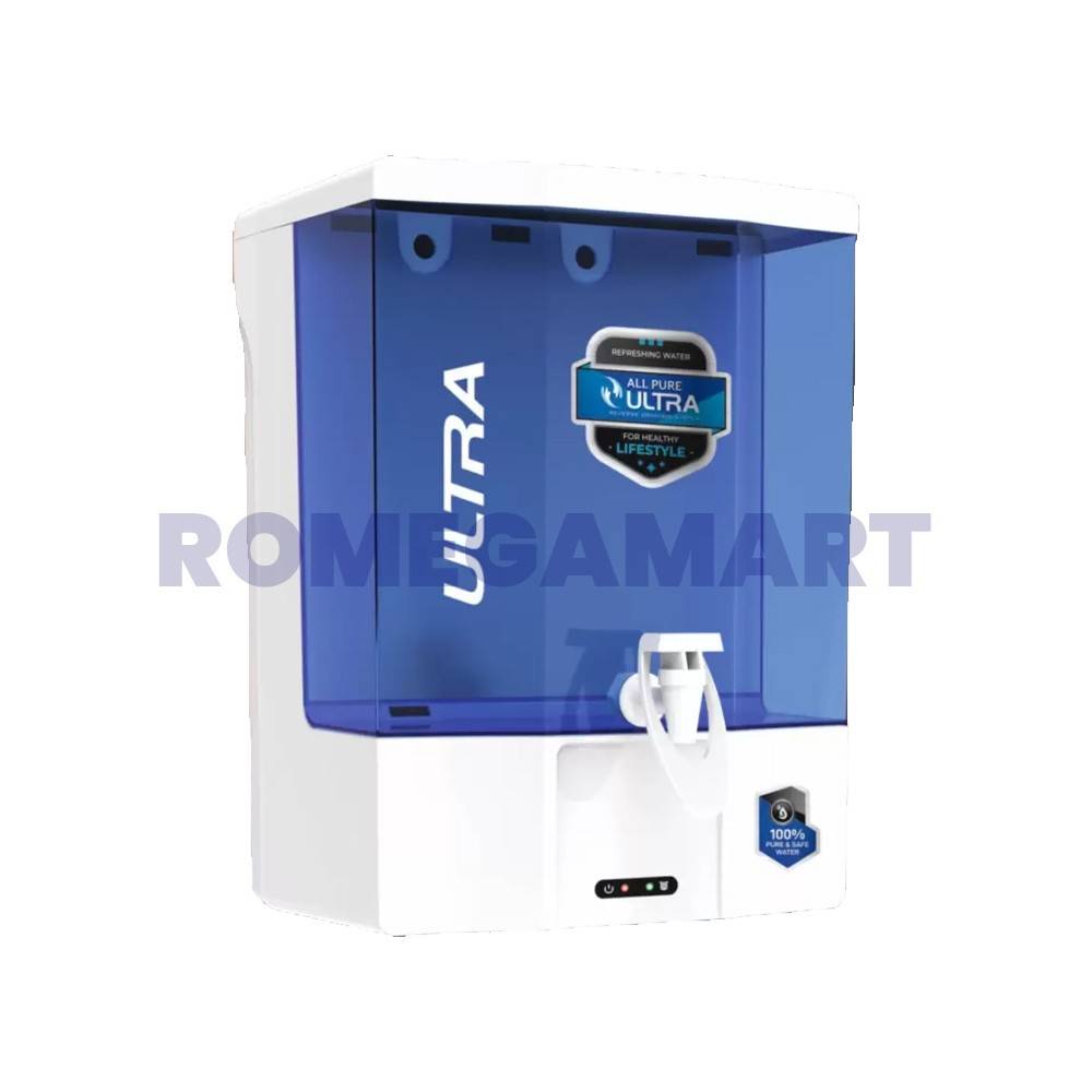 All Pure Ultra 9 Liter RO+Copper Water Purifier STD Blue Color Food Grade ABS Plastic Body - P-Tech Aqua India