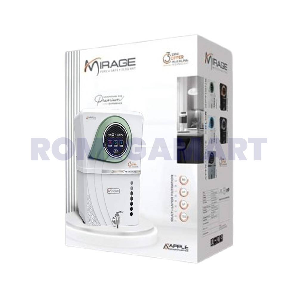 Apple Mirage White With Green Color Water Purifier - Aqua Pure & Fresh Enterprises