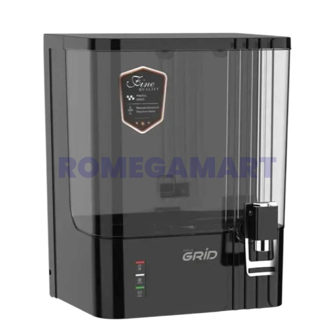 Aqua Grid RO Black Color Water Purifier 10 Liter Storage ABS Plastic Material Suitable For Domestic Use - Infinity Water Solution
