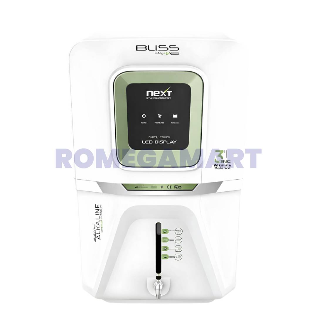 Aquax Bliss White Green Color 12 Liter RO+UV+UF+TDS Water Purifier ABS Plastic Material Suitable For Domestic Use - H2O Pure Solutions