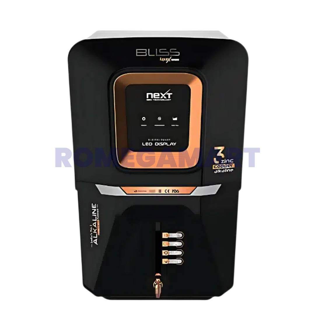 Aquax Bliss Black Copper Color 12 Liter RO+UV+UF+TDS Water Purifier ABS Plastic Material Suitable For Domestic Use - H2O Pure Solutions