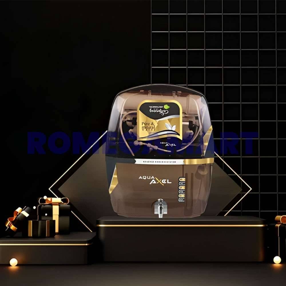 Aqua Axel 15 Liter Copper With Transparent Body RO+UV+UF+ALKLINE+TDS Water Purifier ABS Plastic High Glossy Copper Color - GTB JI WATER SOLUTIONS