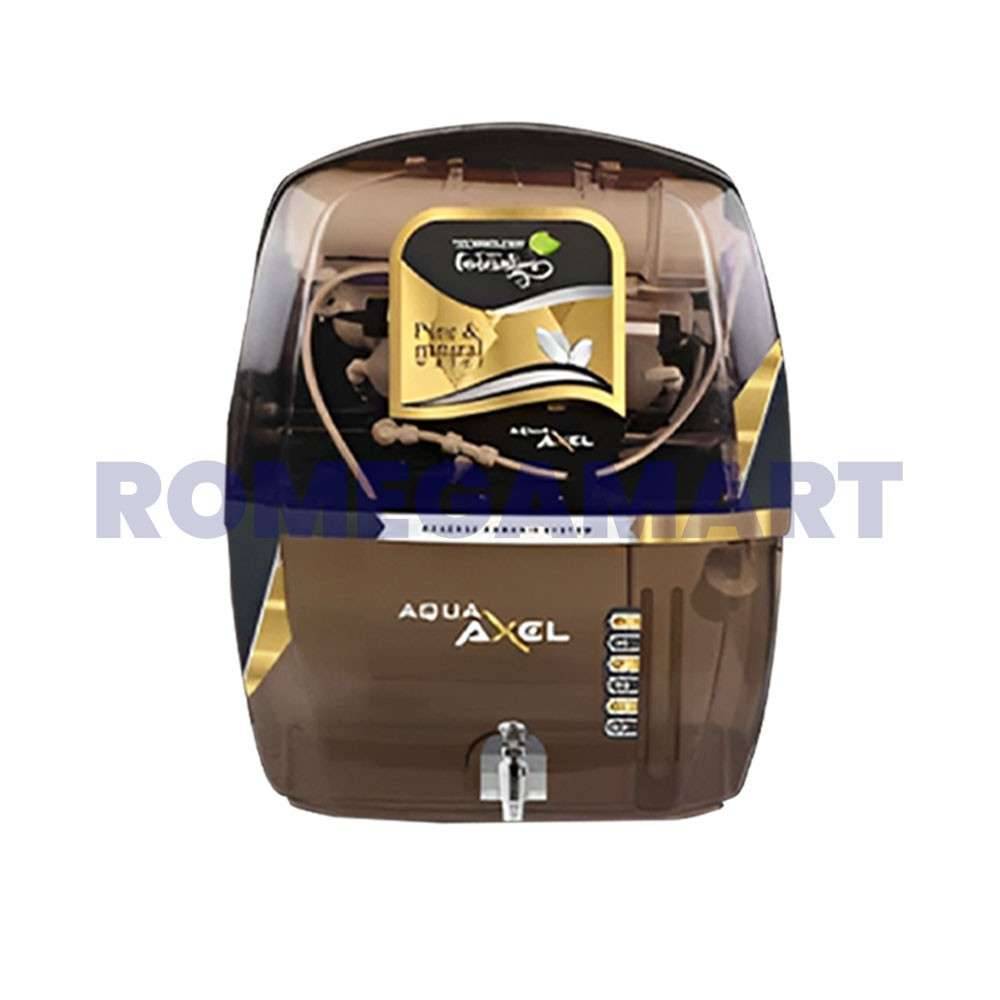 Aqua Axel 15 Liter RO+UV+UF+TDS+ALKLINE+COPPER+MINERAL Copper With Transparent Body Water Purifier ABS Plastic High Glossy Copper Color - GTB JI WATER SOLUTIONS