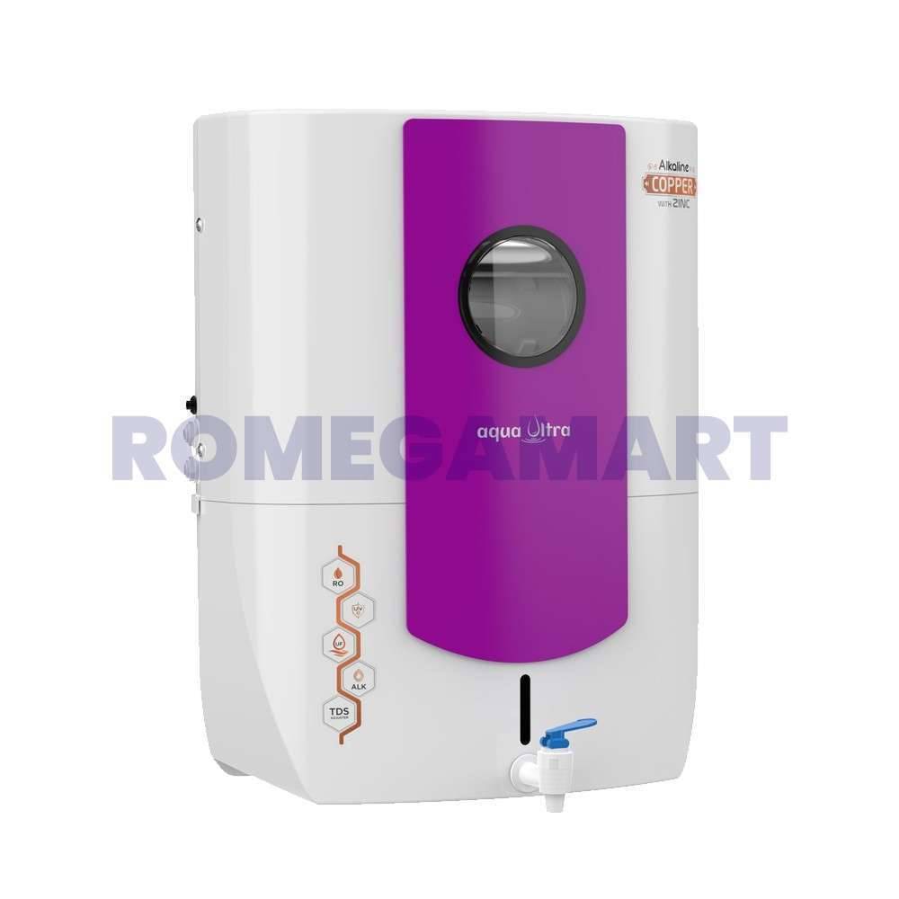 Aqua Ultra Copper+Zinc+Alkaline 13 Liter RO+UV MTDS Water Purifier Pink Color - Mayur Enterprise