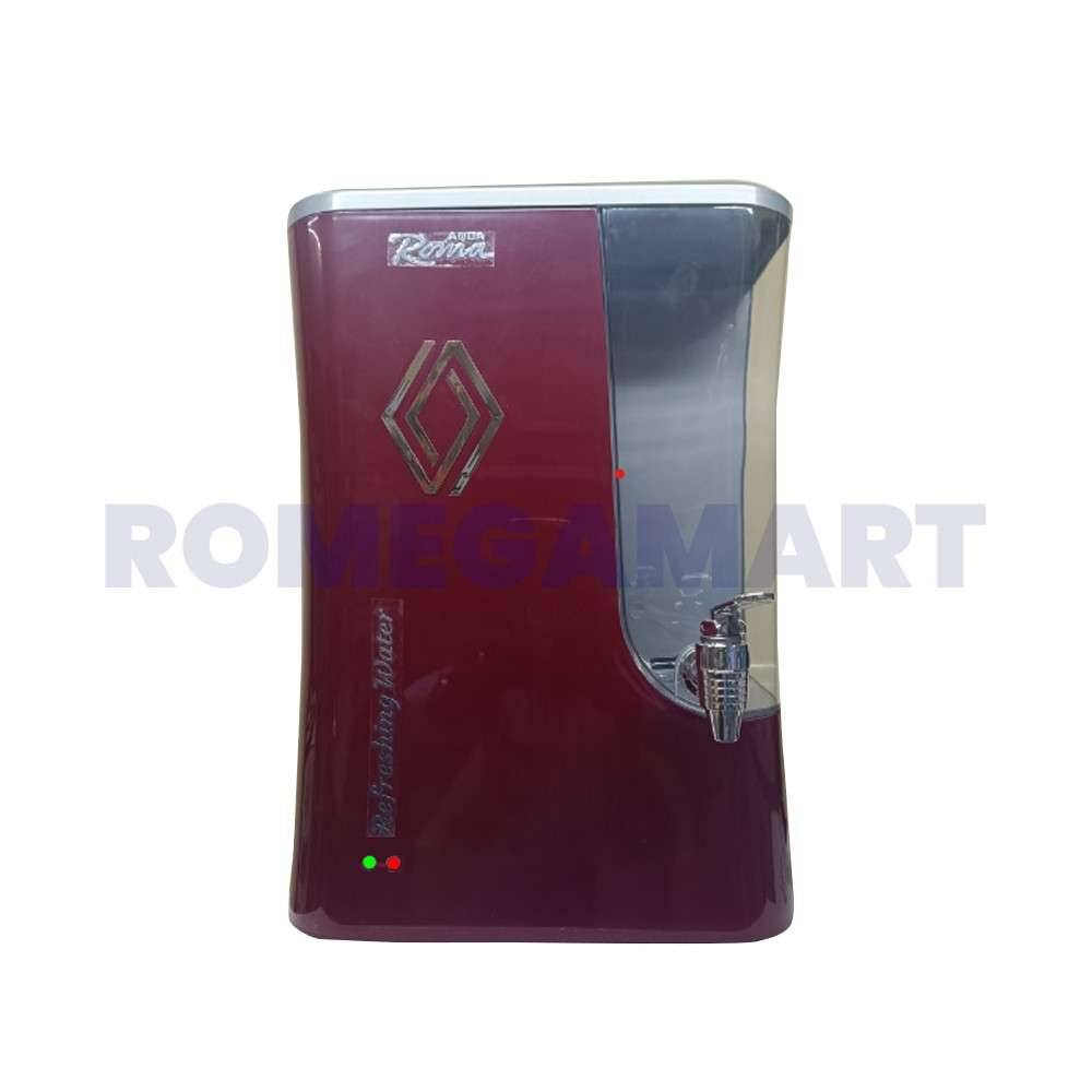 Aqua Roma Metallic Cheery RO+UV+TDS+UF Domestic Water Purifier Smart LED Technology 100% Food Grade Plastic - JAZZ PURE WATER SOLUTIONS
