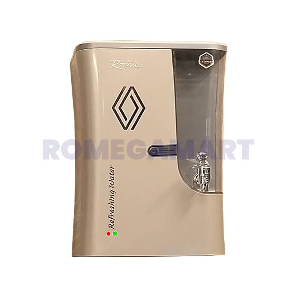 Aqua Roma RO+Copper Metallic Golden Domestic Water Purifier 100% Food Grade Plastic Smart LED Technology - P-Tech Aqua India