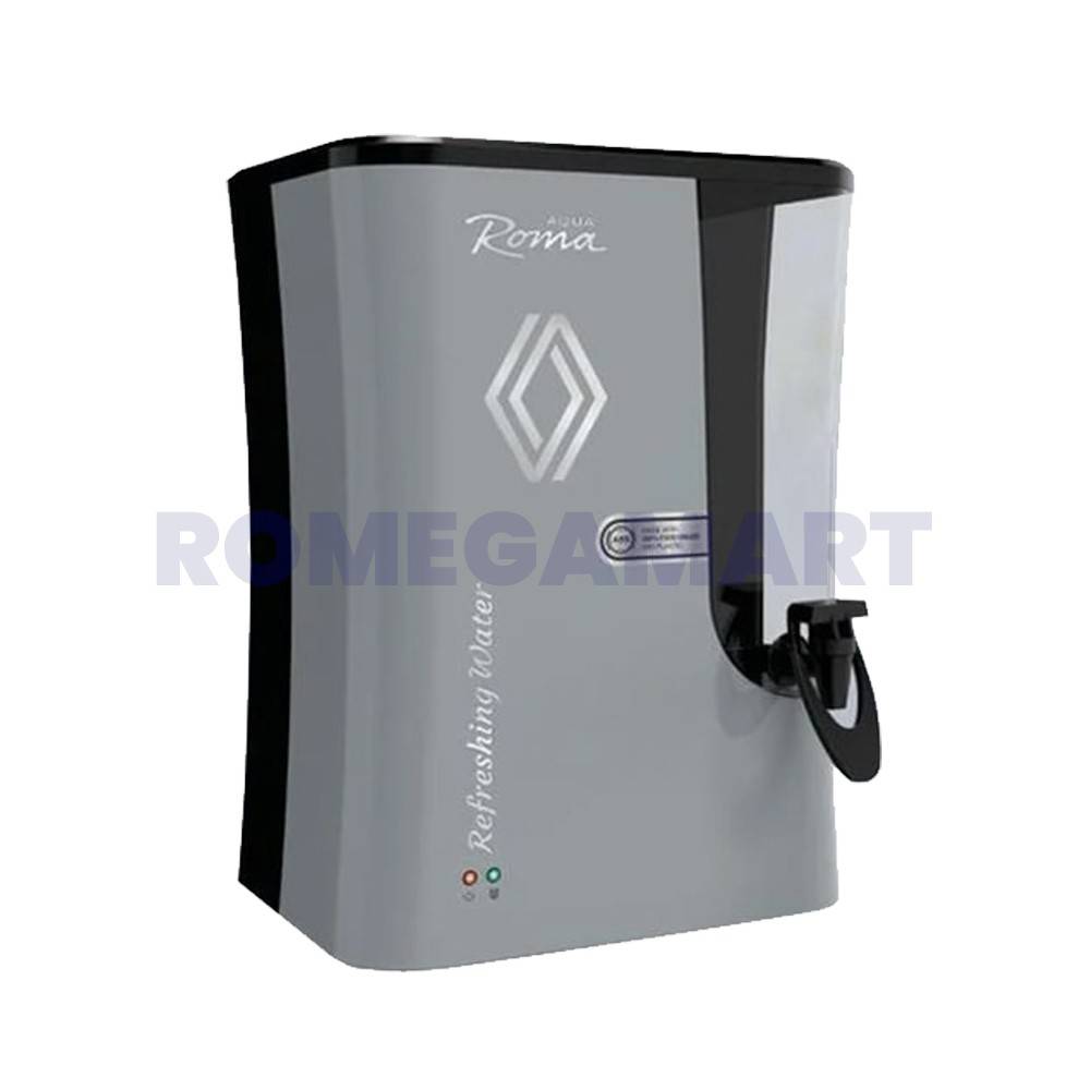 Aqua Roma RO+Copper Metallic Silver Domestic Water Purifier 100% Food Grade Plastic Smart LED Technology - P-Tech Aqua India