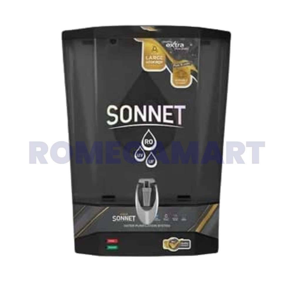 Aqua Sonnet Metallic Black With LED Indicator Domestic RO Water Purifier 10 Liter Food Grade Plastic Material - GTB JI WATER SOLUTIONS