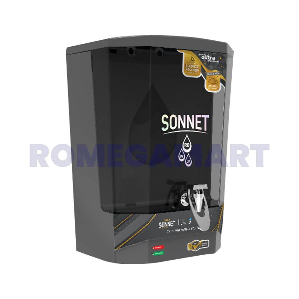 Aqua Sonnet Metallic Grey With LED Indicator Domestic RO Cabinet 10 Liter Food Grade Plastic Material - P-Tech Aqua India