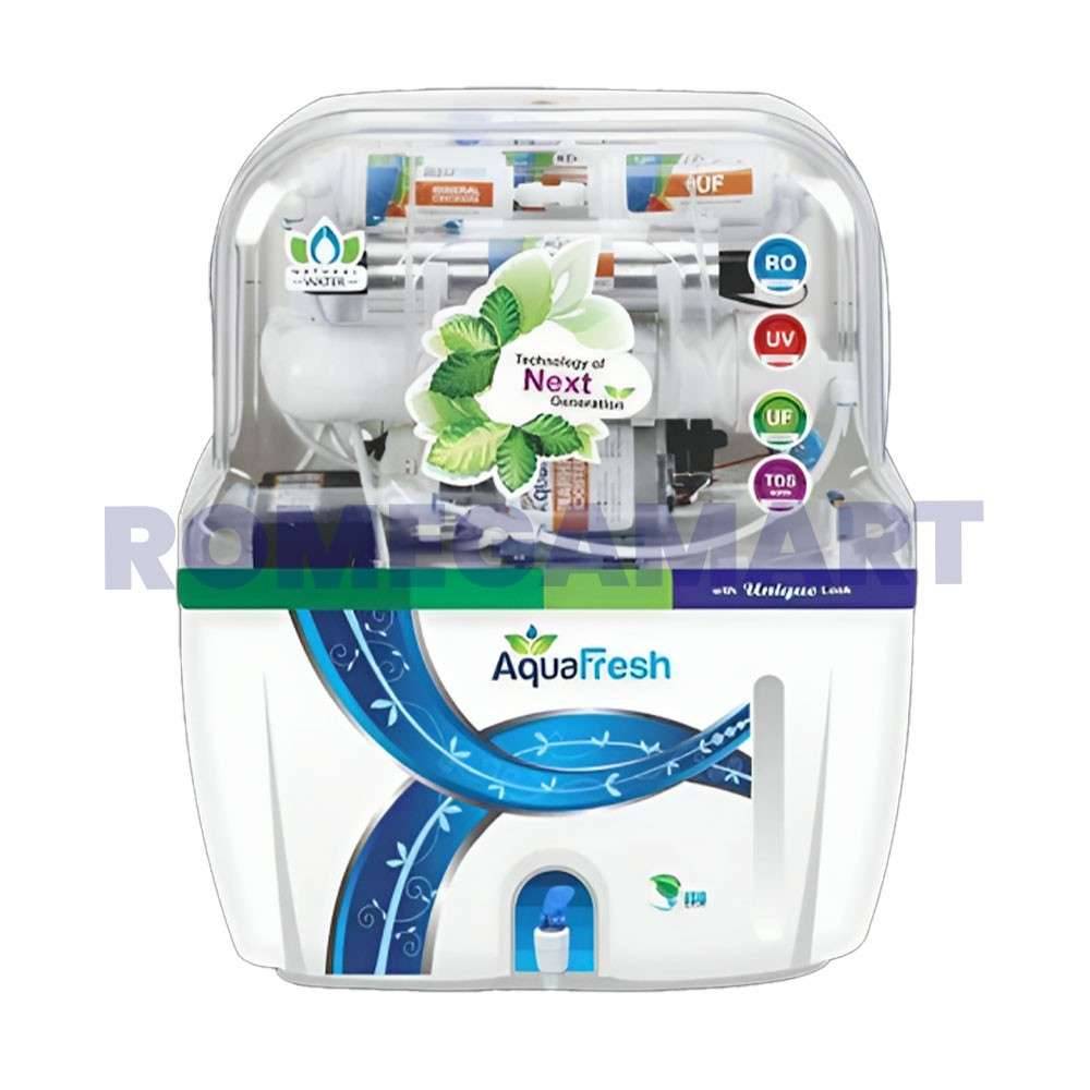 Aqua Swift Water Purifier 15 Liter RO+UV+COPPER+ALKLINE+TDS Suitable For Domestic RO White Color Transparent Body ABS Plastic Material - JAZZ PURE WATER SOLUTIONS