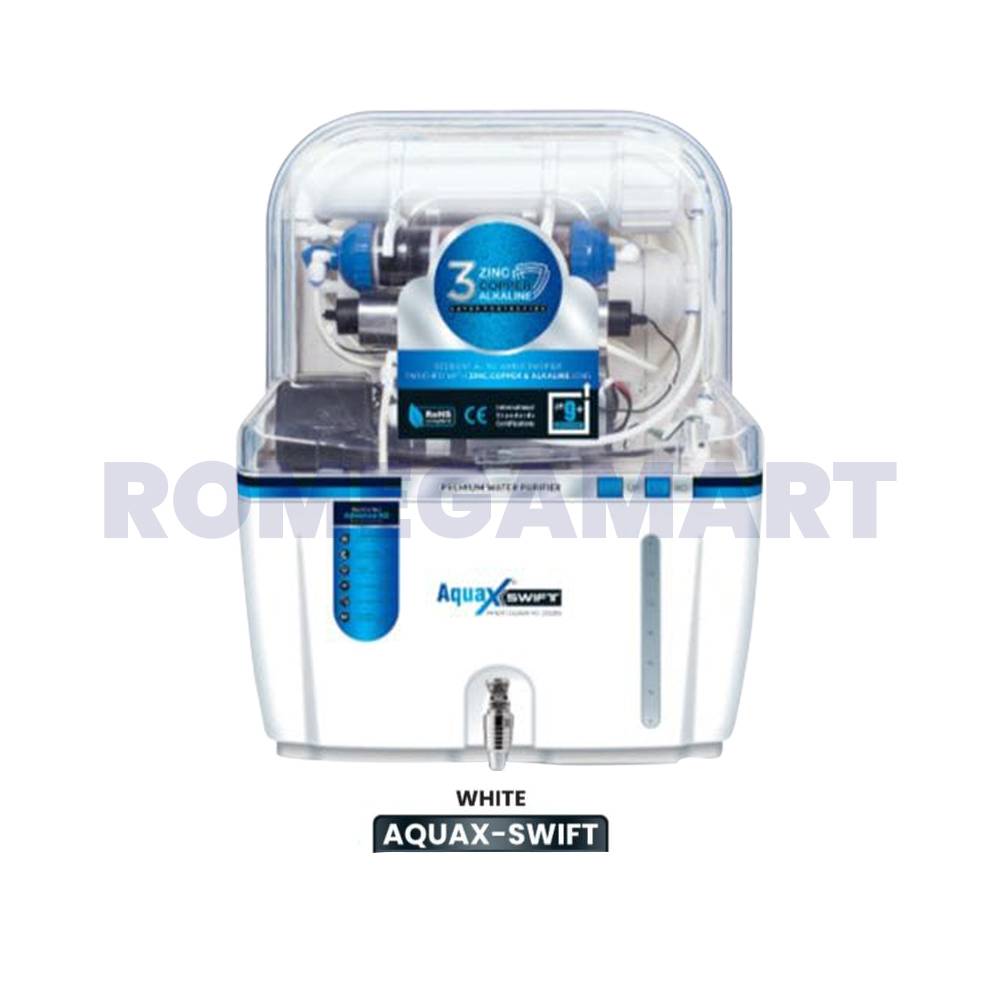 Aqua X Swift Water Purifier RO+ UV+UF+COPPER White Color 12 Liter Storage ABS Plastic - Aqua Pure and fresh enterprises