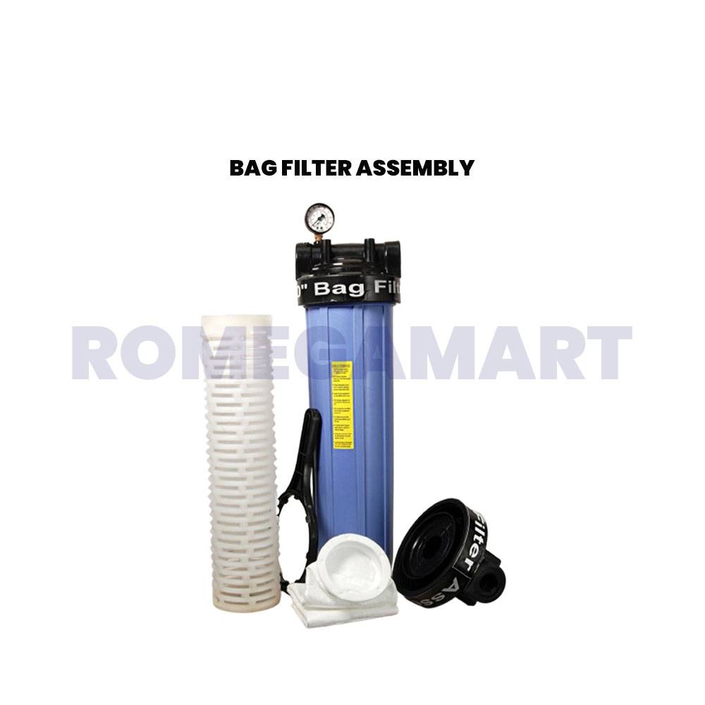 Bag Filter Assembly Blue Color Polypropylene Material For Domestic RO - Angel Chemicals Private Limited