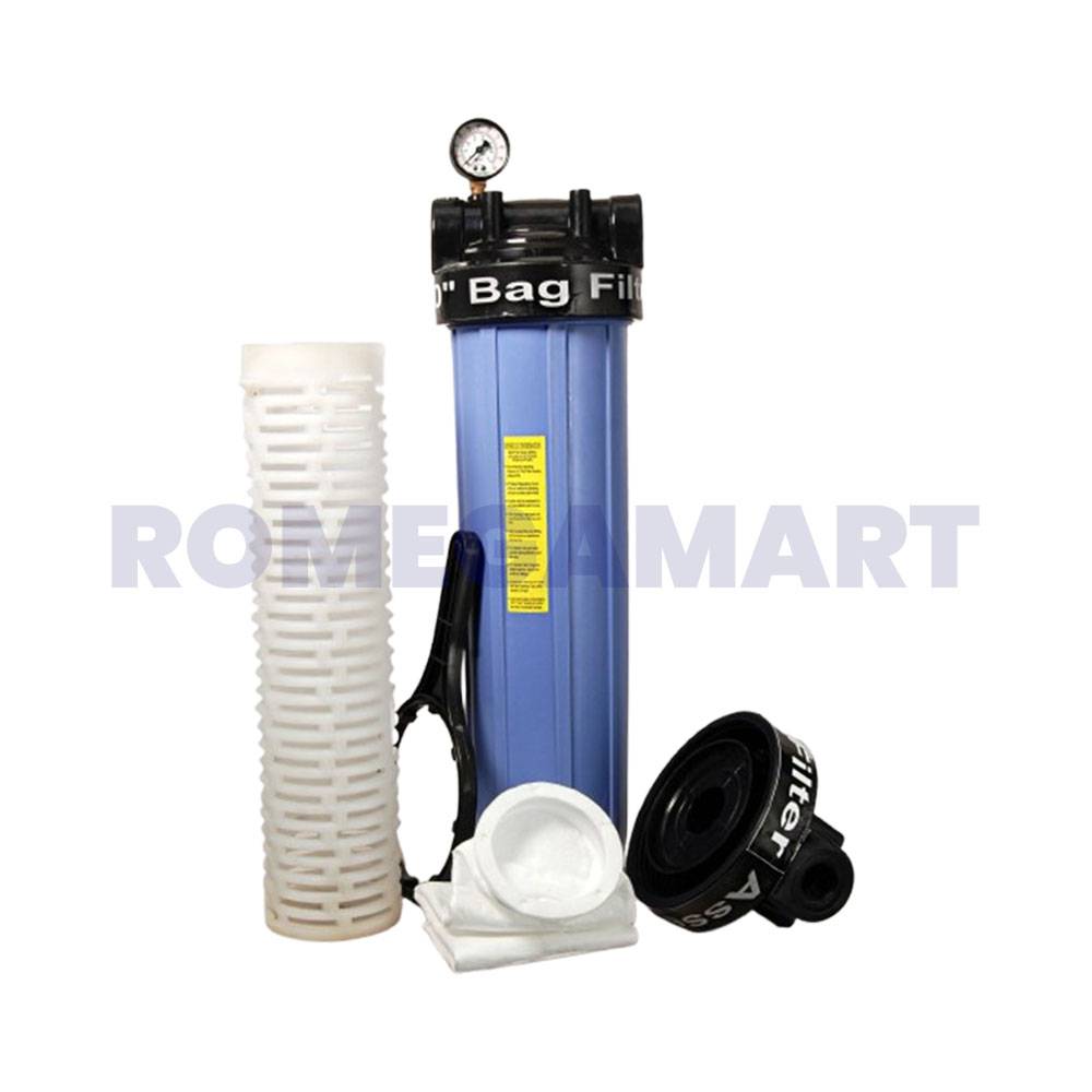 Bag Filter Assembly Blue Color Polypropylene Material For Domestic RO - Angel Chemicals Private Limited