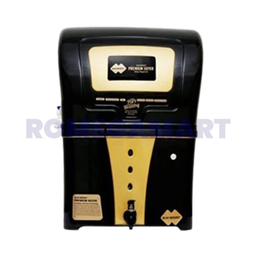 Bluemount Premium Black With Gold Water Purifier ALKALINE RO+UV 12 Liter Storage - Mountain Water Purifier Technology